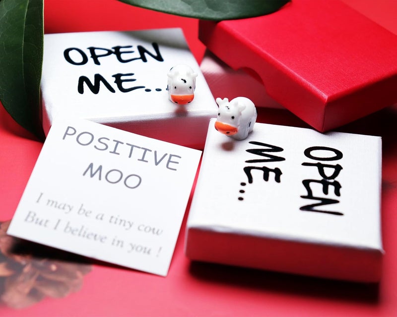 WENGIFT I Love You Positive Moo Gift Desk Buddy Cute little Cow Pocket Hug Moo Lover Best Friend Gift - Image 3